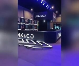 color full white themed led signages in a exhibition